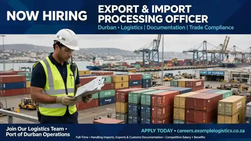 Apply Export & Import Processing Officer Durban Jobs 2026