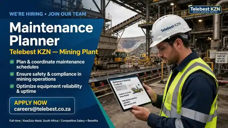 Apply Telebest Maintenance Planner KZN Mining Jobs 2026