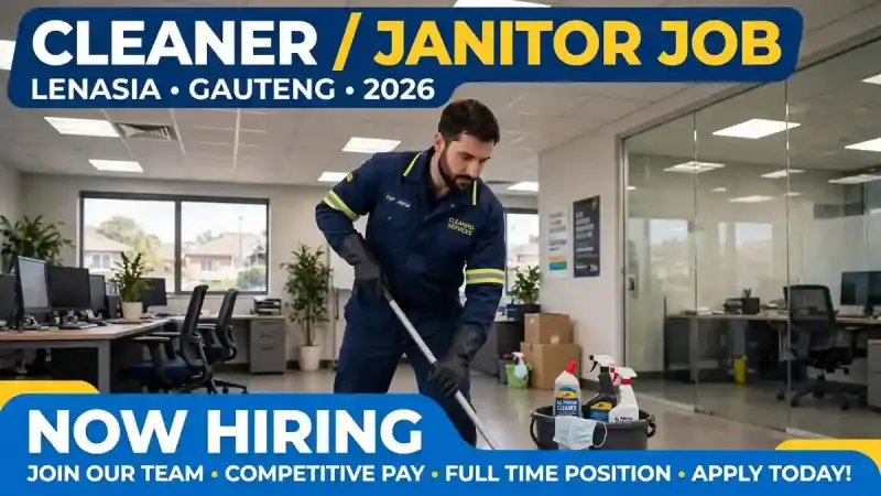 Cleaner Janitor Jobs Lenasia Gauteng 2026 – 20 Posts