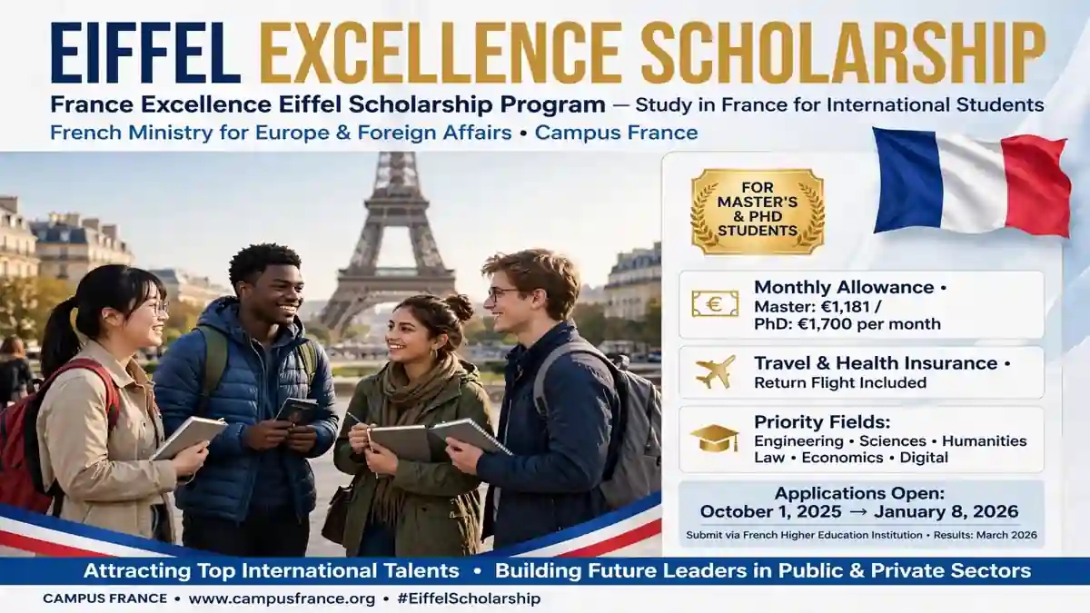 Eiffel Excellence Scholarship France 2026 Masters PhD Paris