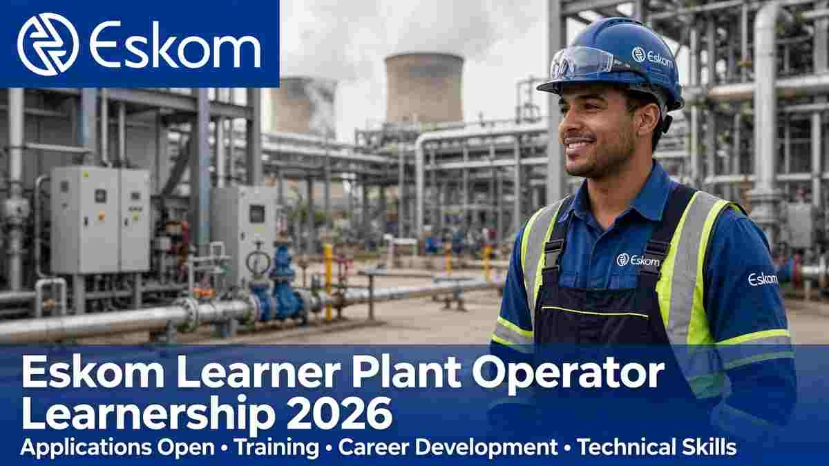 Eskom Learner Plant Operator Learnership 2026 - Apply