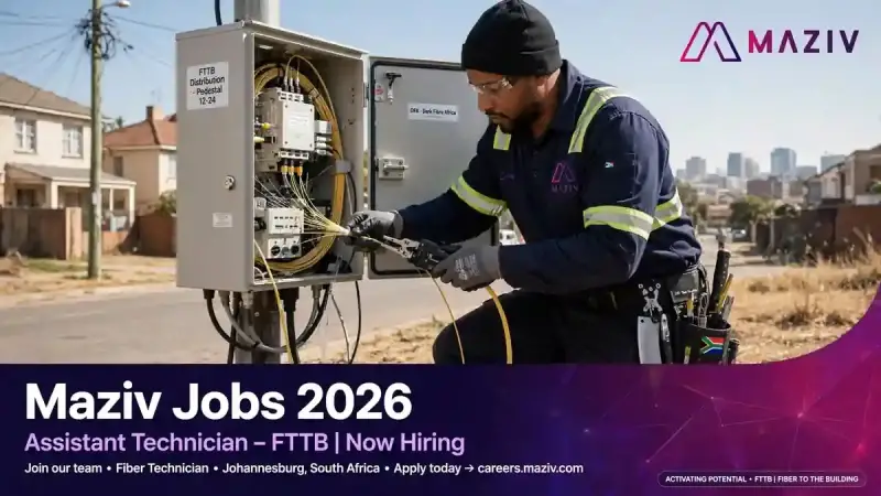 Maziv Assistant Technician FTTB Jobs 2026 - Durban North