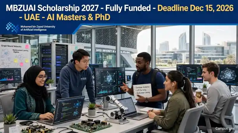 MBZUAI Scholarship 2027 UAE Fully Funded AI Masters PhD