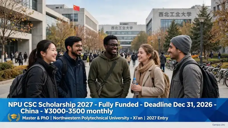 NPU CSC Scholarship 2027 China Fully Funded Master PhD
