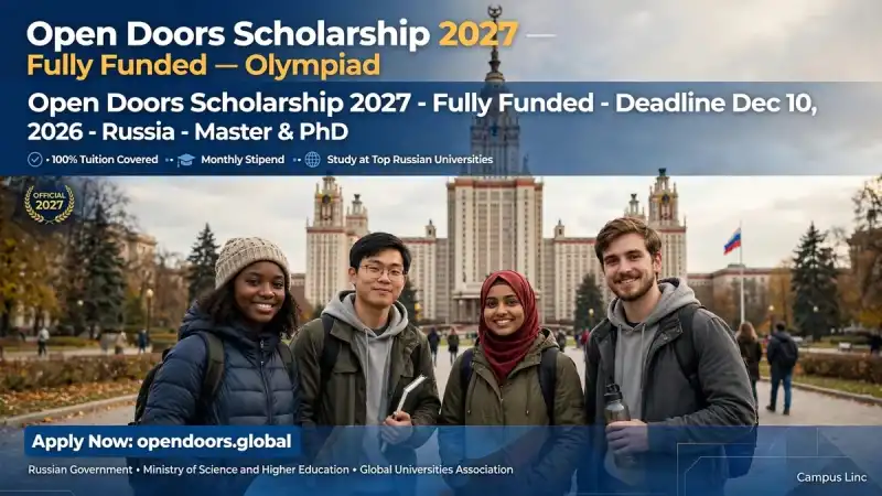 Open Doors Scholarship 2027 Russia Fully Funded Olympiad