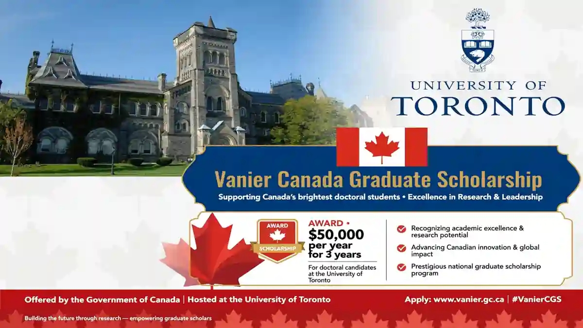 Vanier Canada Scholarship 2026 PhD $50000 Yearly Toronto